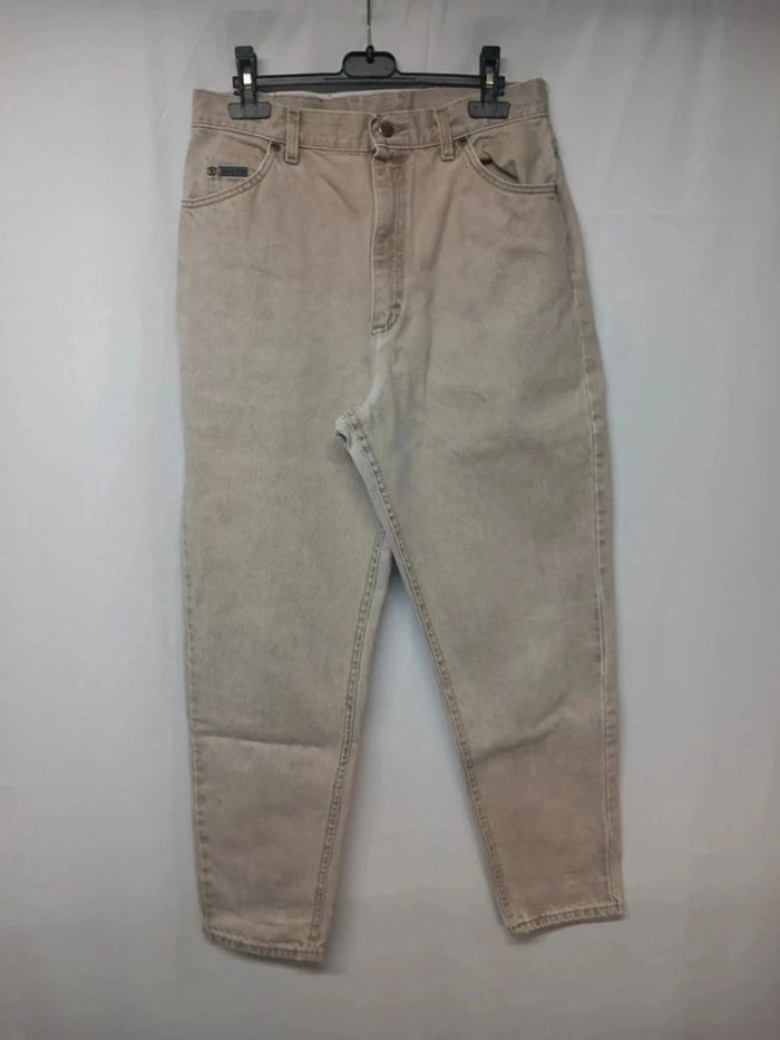Jeans taille haute Lee vintage Beige en coton