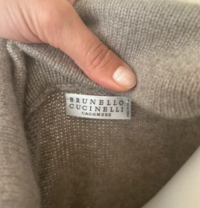 Brunello Cucinelli Pull over gris, taupe 100 % cachemire - photo numéro 5