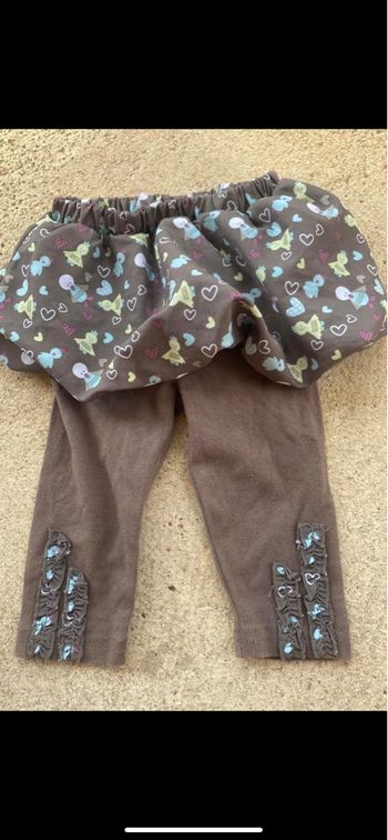 Caleçon jupe marron kaki et bleu