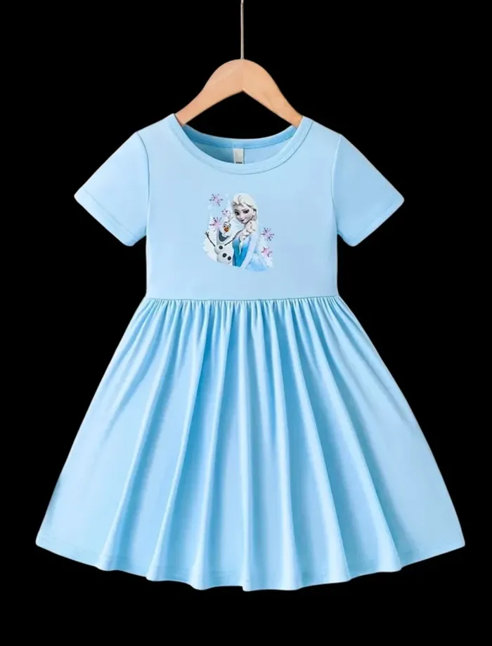 Robe bleu reine des neiges 5-6 ans