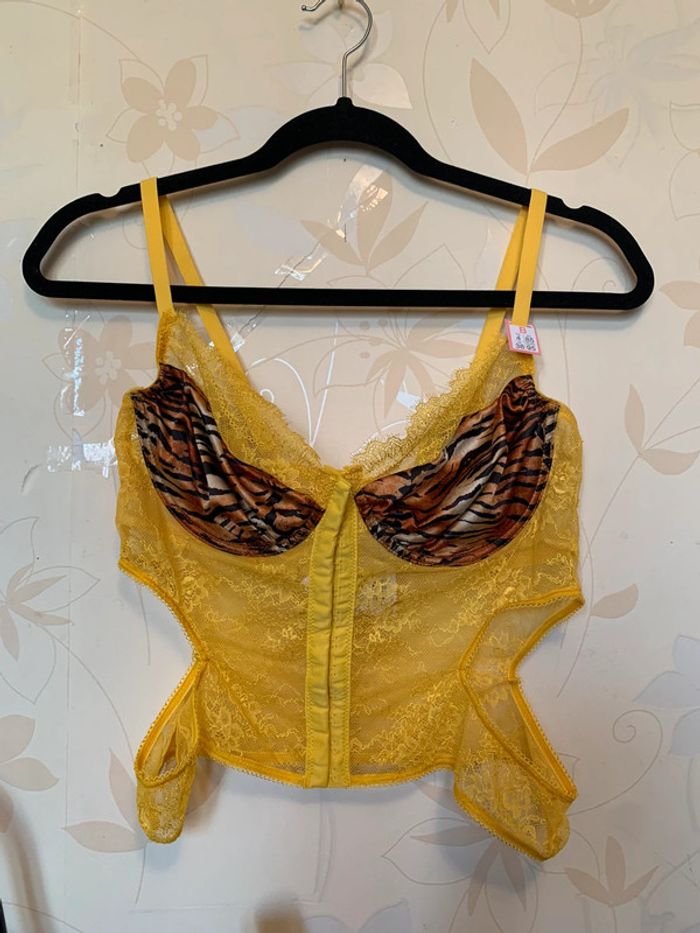Bustier jaune imprimé tigre • 95B - photo numéro 3