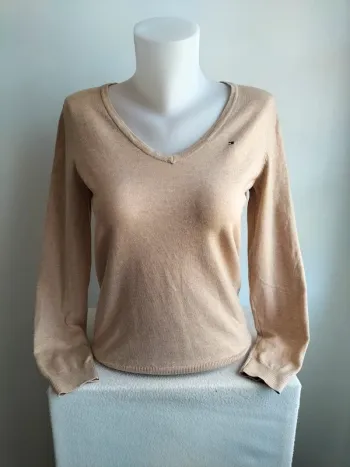 Pull Femmes Col V 100% Coton - Tommy Hilfiger - Taille M
