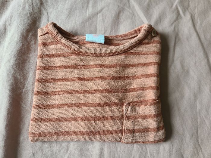 Joli t-shirt à rayures taille 12 mois - photo numéro 5