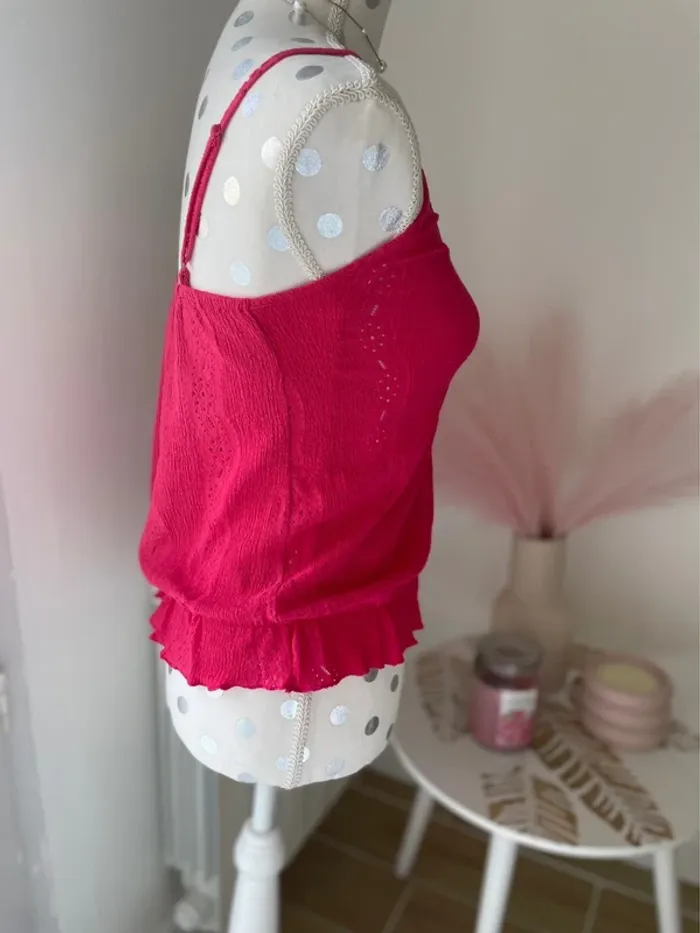 Haut à bretelles fuchsia xs neuf - photo numéro 4