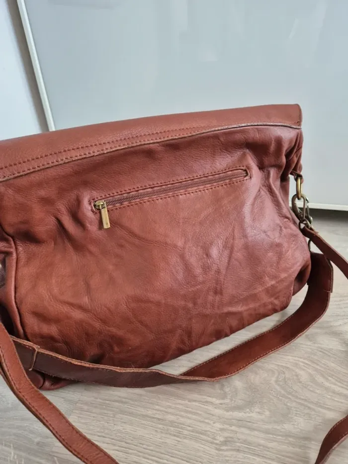 Sac en cuir bordeaux the Genuine Leather - photo numéro 4
