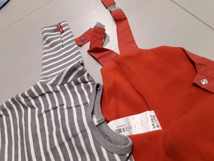Ensemble salopette+tee-shirt Sucre d'Orge - photo numéro 3