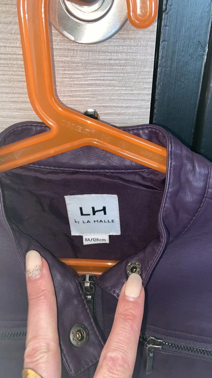 Veste simili cuir prune 8 ans - photo numéro 2