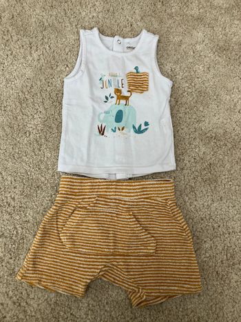 Ensemble short Marcel thème jungle jaune mixte - 3 mois - orchestra