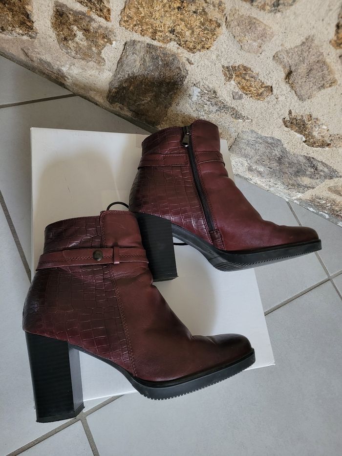 Boots à talons bordeaux - photo numéro 2