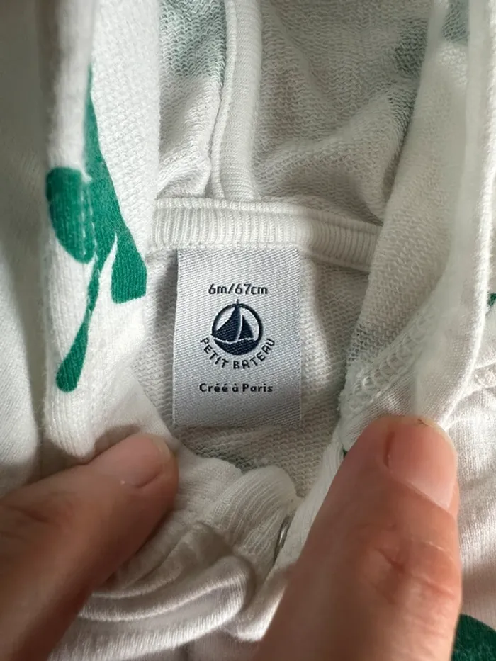 Sweat léger en coton avec capuche Petit Bateau 6 mois - photo numéro 3