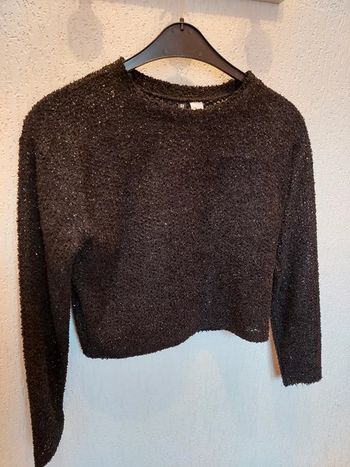 Joli pull femme H&M Divided S noir pailleté excellent état