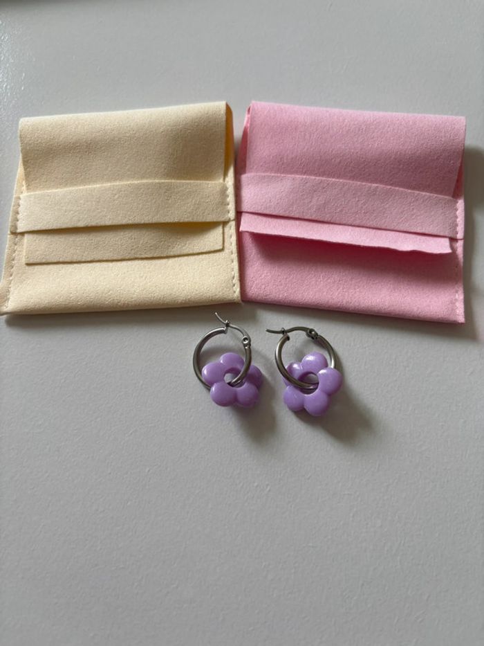 Créole pendentif fleur