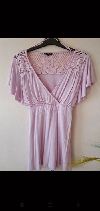 Blouse cache cœur avec dentelles