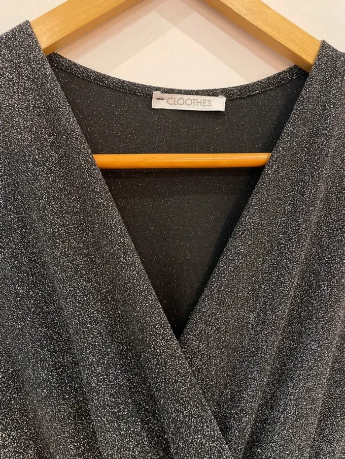 Robe soirée paillettes argentées - photo numéro 3