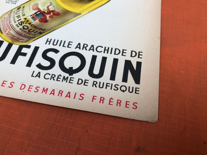 Ancien buvard  Huile arachide de Rufisquin  La crème de Rufisque  Huileries Desmarais Frères - photo numéro 3
