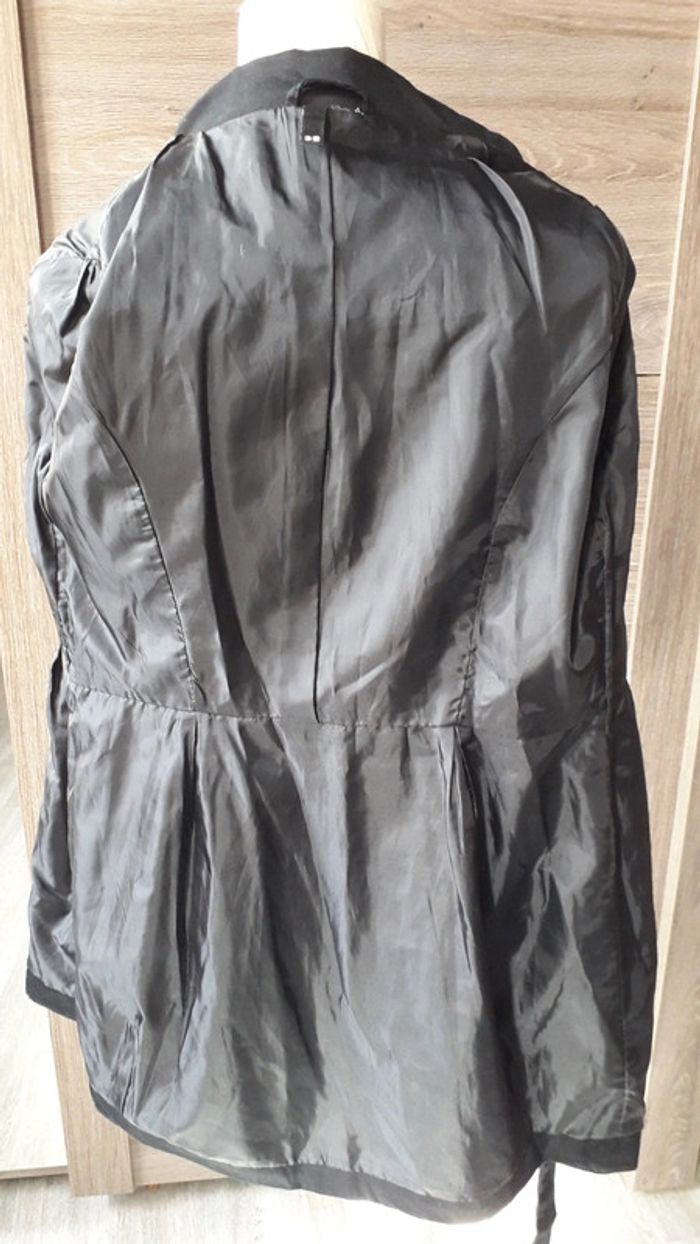 Manteau mi-long manches courtes noir - photo numéro 5