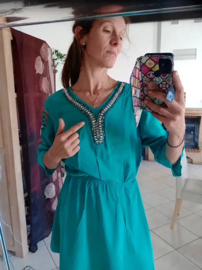 Robe femme 36 émeraude c83 - photo numéro 3