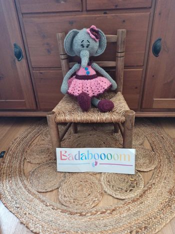 peluche madame éléphant crochet fait main