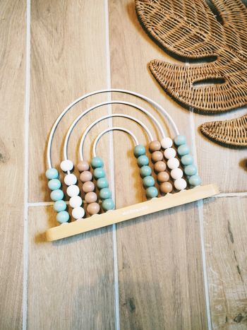 🧮Abaque Boulier arc en ciel en bois marque Vertbaudet