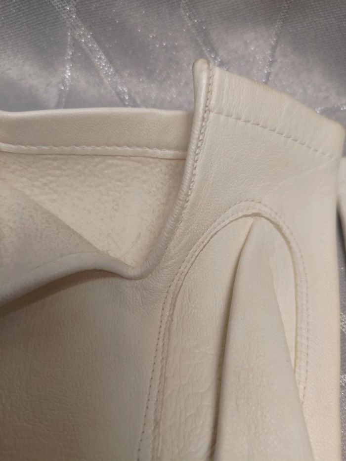 Gant en cuir blanc Buscarlet Millau - vintage taille 8 - photo numéro 5
