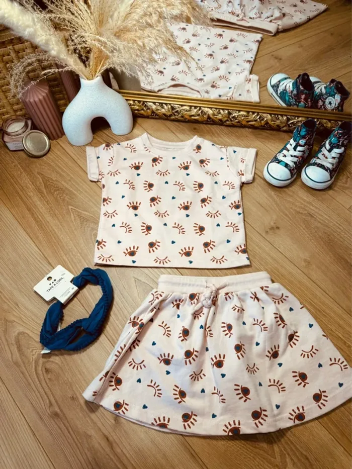 Taille 3 ans tenue 3 pièces fille Divers TAO rose pale bleu * œil * 🩷