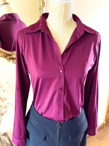 Sublime Chemise à col et boutonnage Autre Ton en Bordeaux taille 42