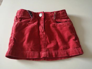 Petite jupe côtelé rouge