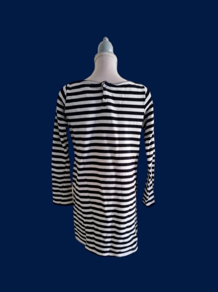 Robe pull rayé détails épaule jean et bouton Okaidi taille 10 ans - photo numéro 3