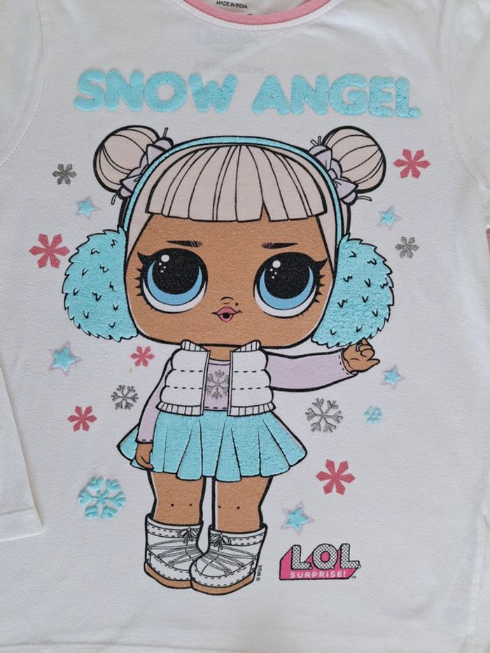 Pyjama long L.O.L Surprise 7 / 8 ans blanc, rose clair et bleu clair Snow Angel - photo numéro 3