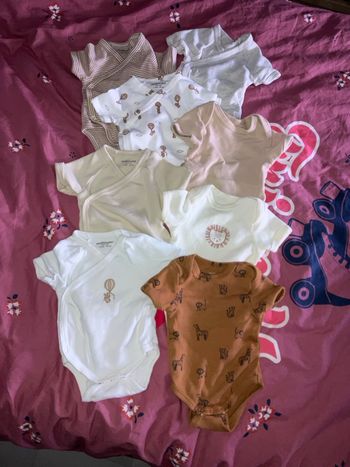 Lot bodies manches courtes 1 mois Vertbaudet