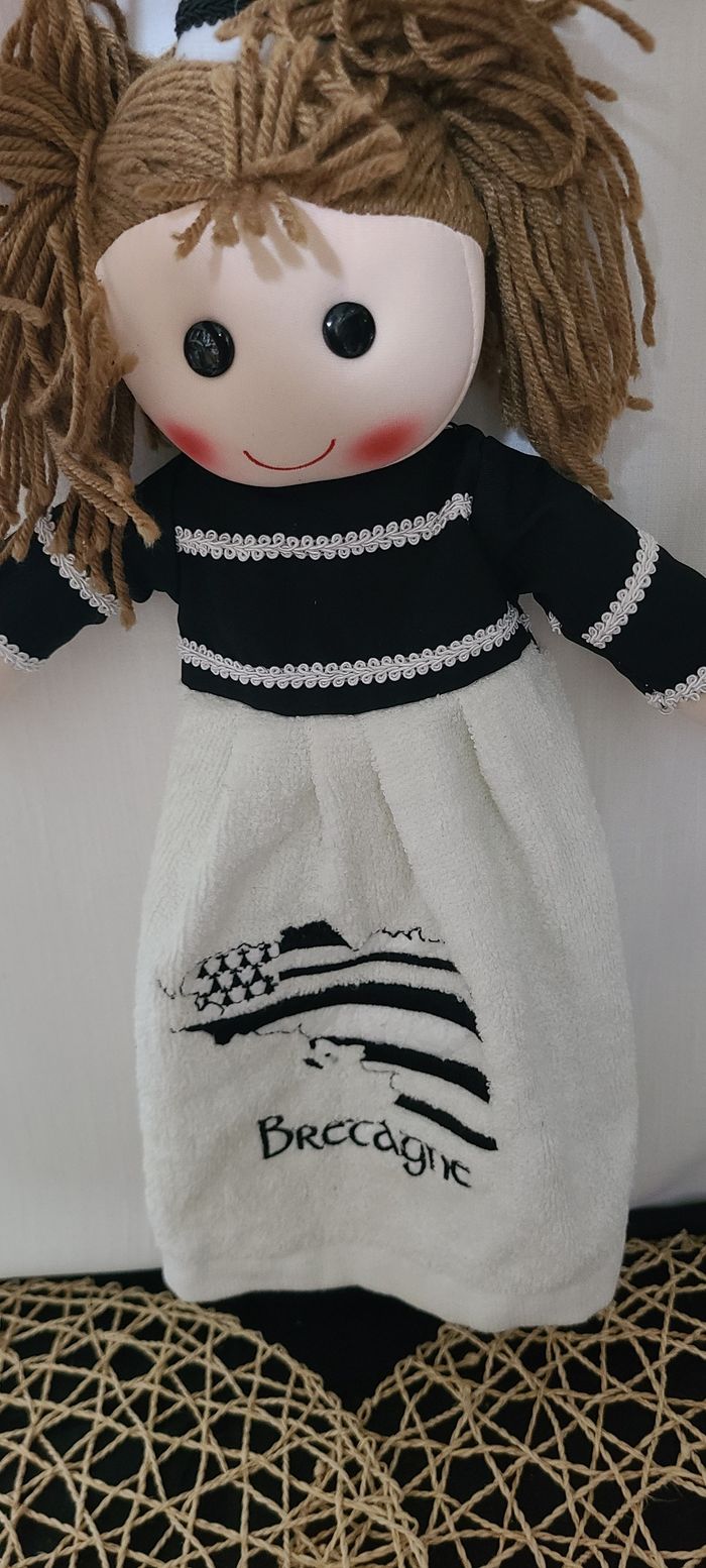 Bretagne souvenir vintage de poupée essuie-mains - photo numéro 3