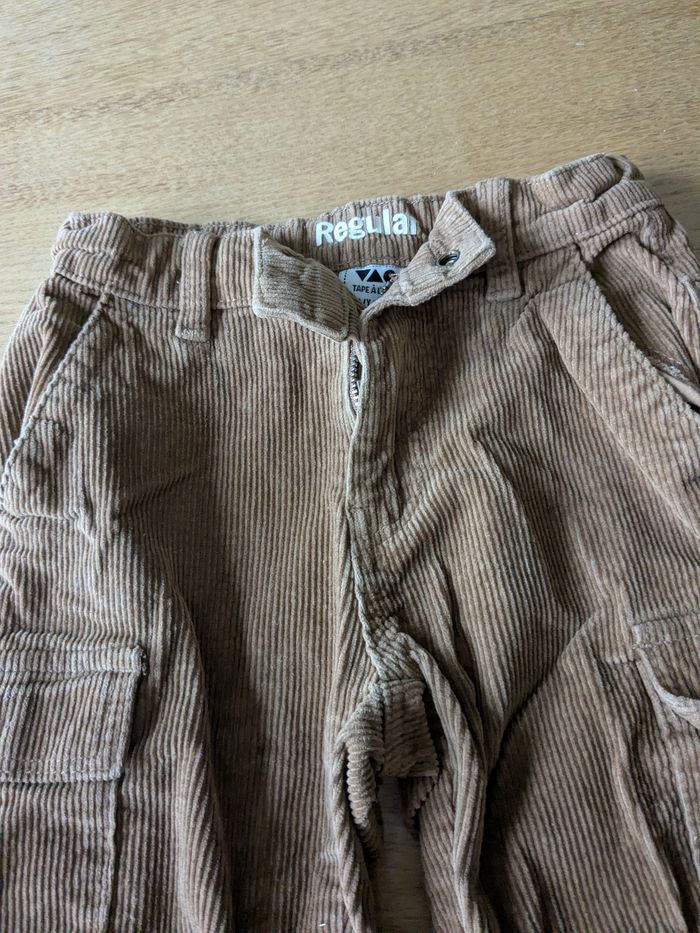 Pantalon garçon velours côtelé camel 4ans - photo numéro 2