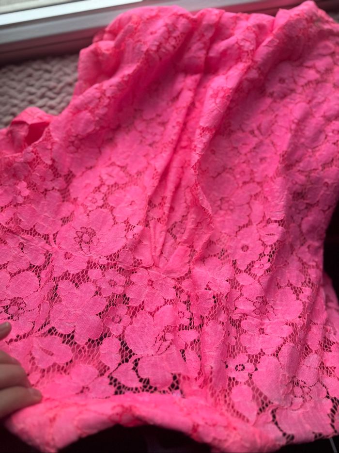 Chemise fleuri rose peps en dentelle TU - photo numéro 3