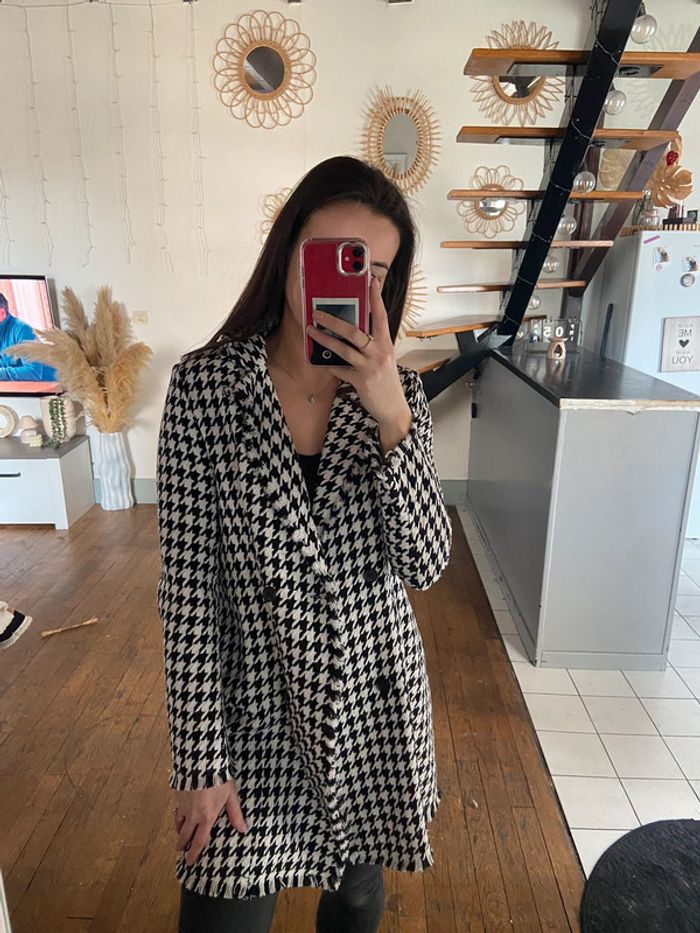 Blazer long pied de poule - photo numéro 6