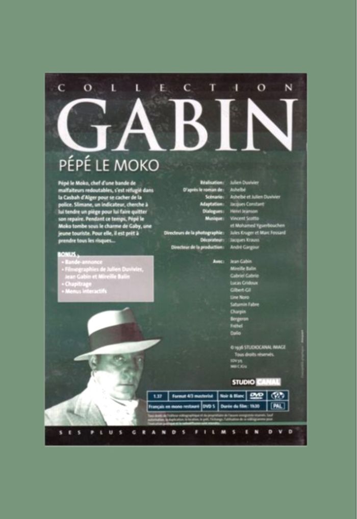 DVD Pépé Le Moko (Jean Gabin) - photo numéro 2