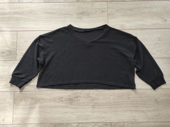 Croc top col en V Romwe noir XS 34 