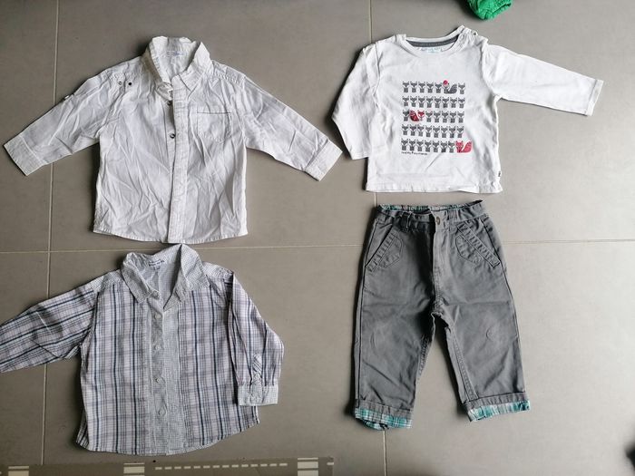 Lot 10 vêtements garçon 12 mois - photo numéro 3