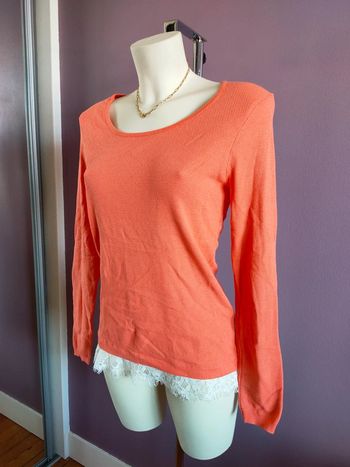 Pull orange brodé Phildar