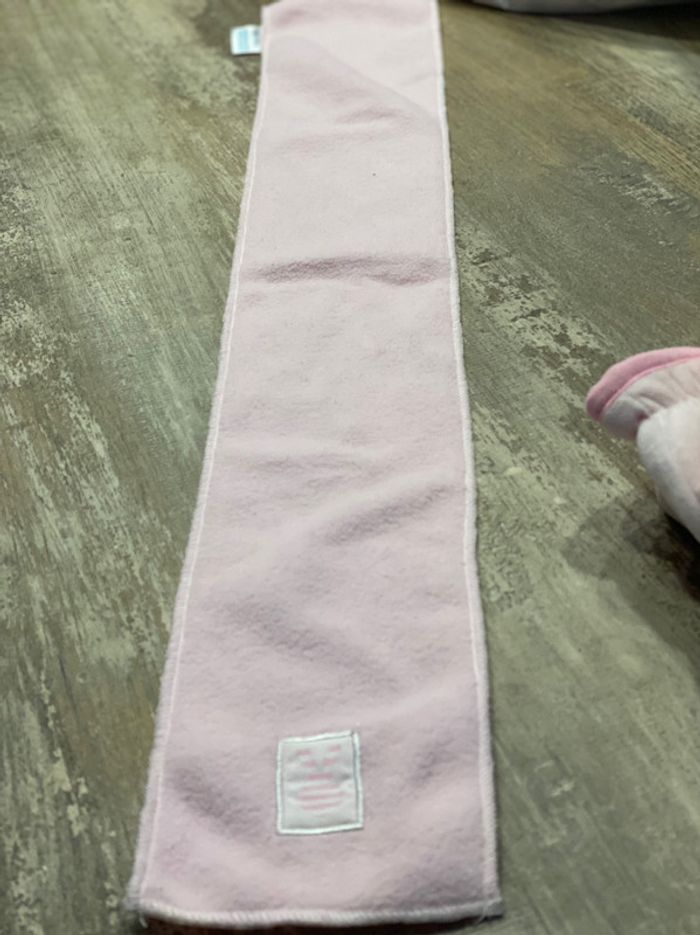 Ensemble bonnet , chausson , moufles, écharpe bébé fille 0/3mois - photo numéro 4