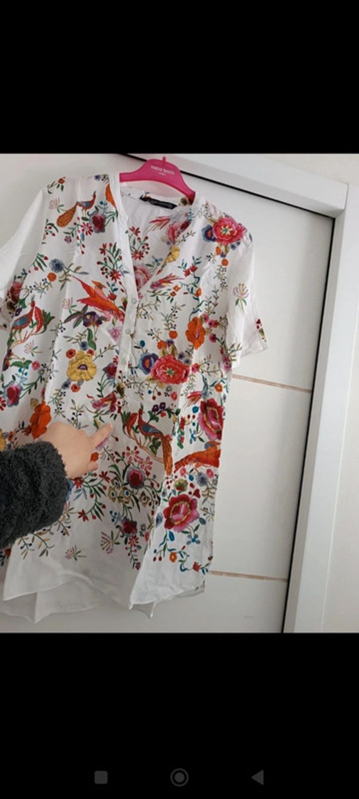 Blouse fleurie Zara femme taille M - photo numéro 3