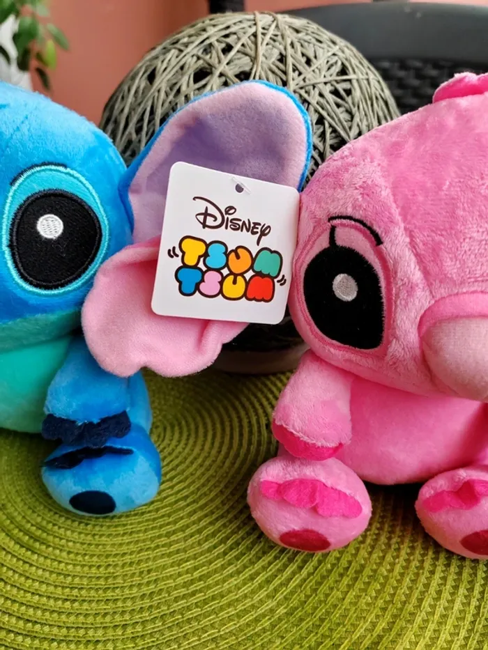 Lot de 2 peluches Disney / Stitch & Angel - Tsum-Tsum - photo numéro 3