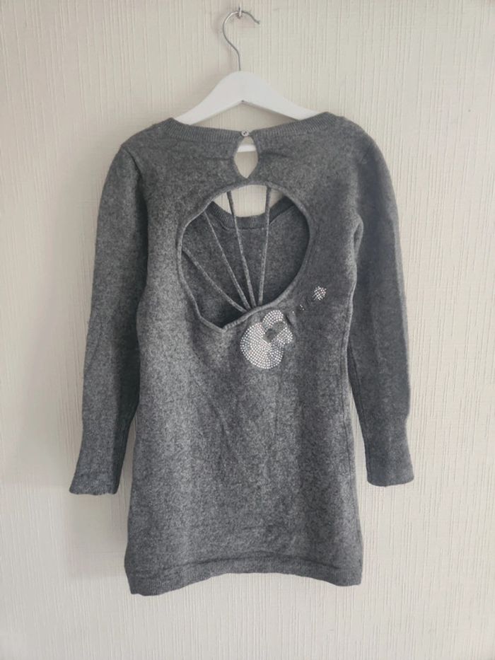 Jolie robe pull Maje gris motif guitare 10 ans - photo numéro 6