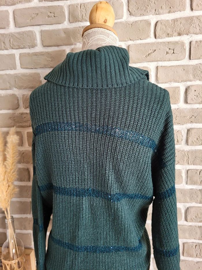 Pull col châle vert sapin - Beloved - Casual chic - photo numéro 11