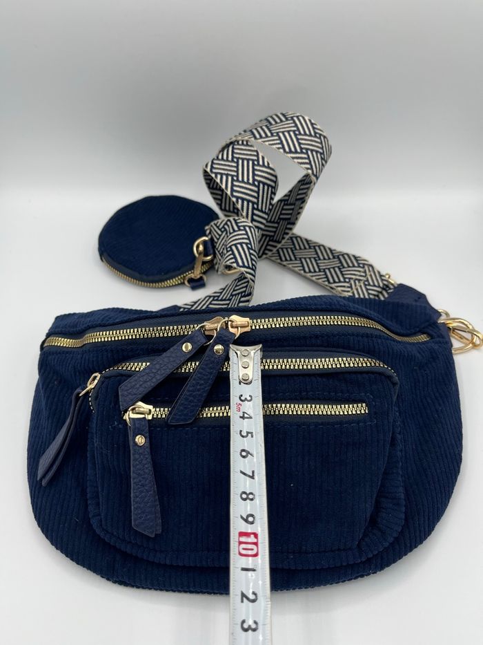 Sac banane bandoulière velours - photo numéro 8