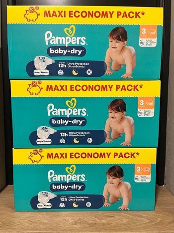 🔹 3 Packs Pampers Baby-Dry Taille 3 – 420 couches – Neufs scellés