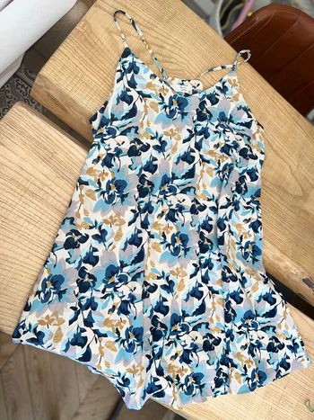 Robe été débardeur fleurs bleu taille 38 M 2 Sarah john
