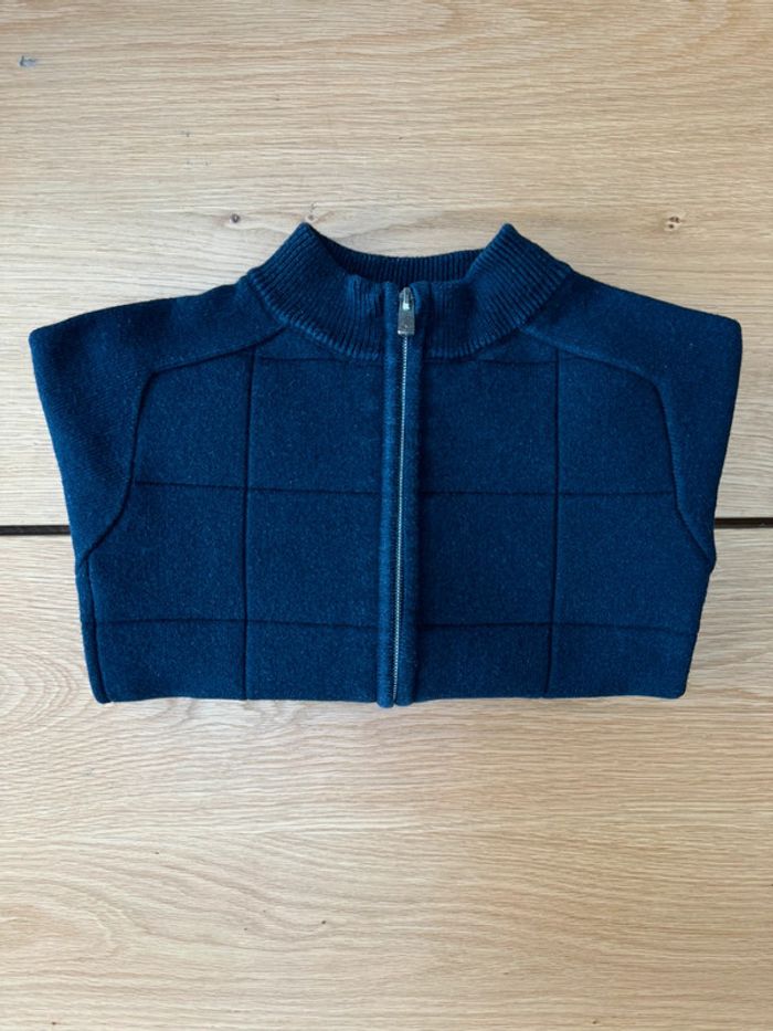 Gilet bleu marine zippé 18% laine - Taille 6 Ans - photo numéro 10