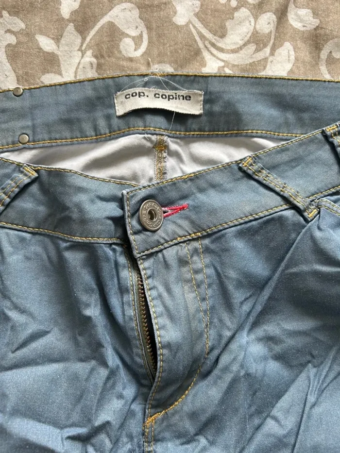 Pantalon Cop, copine bleu pailletée taille 40 - photo numéro 2
