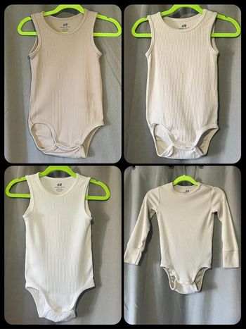 Lot de 4 bodys coton H&M mixte excellent état très peu porté taille 18 mois / 2 ans