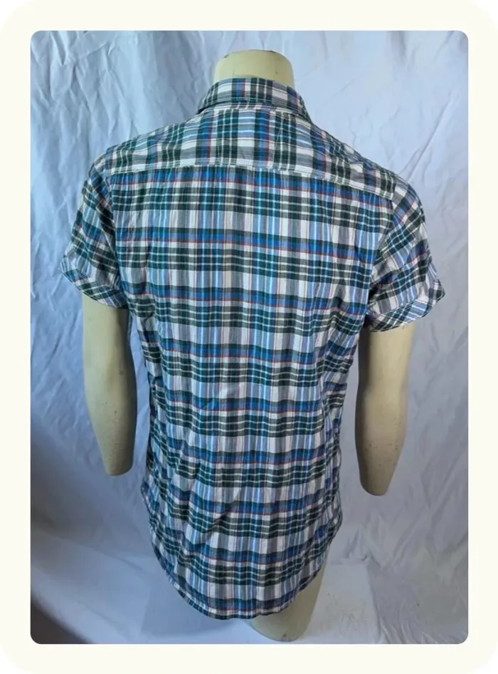 Chemise manches courtes slim carreaux Homme Chevignon Taille L - photo numéro 3